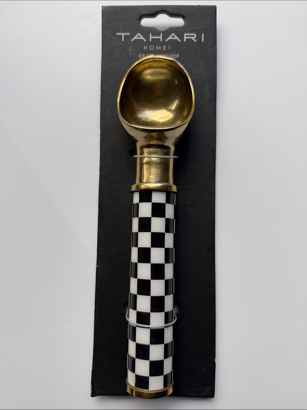 Tahari Checkered Black & White Ice Cream Scoop - Picture 3 of 7